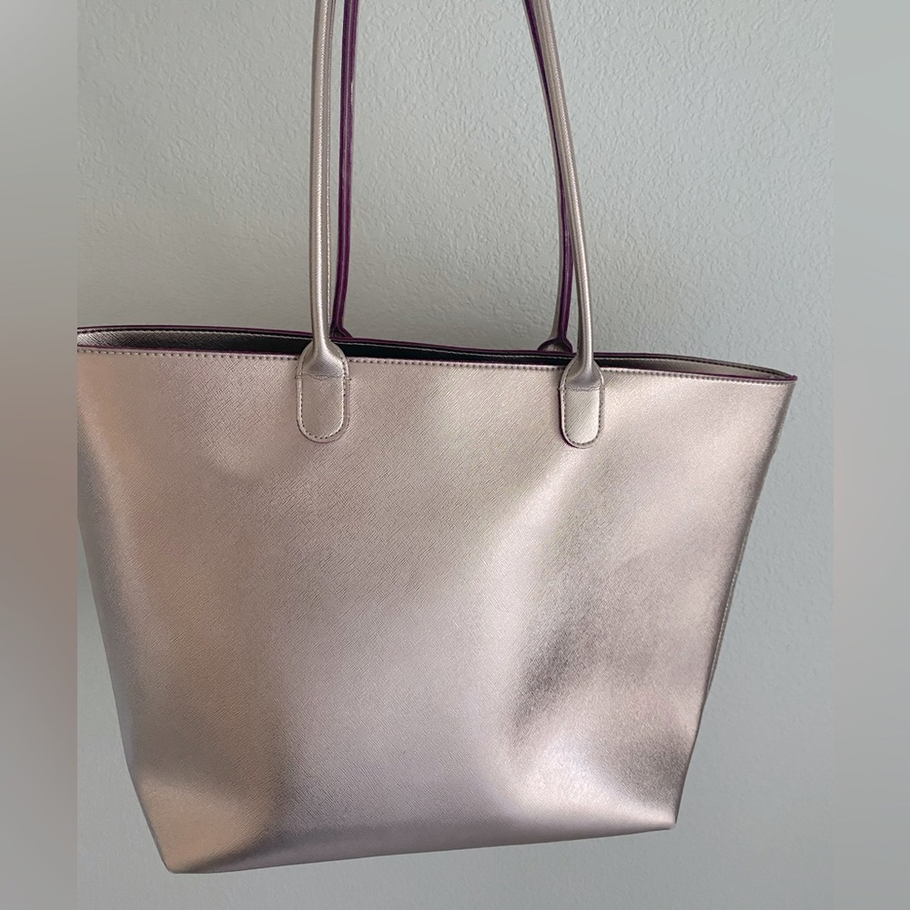 Rose Gold Tote Bag with Satin Finish